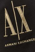 Бавовняні спортивні штани Armani Exchange жіночі колір чорний з аплікацією