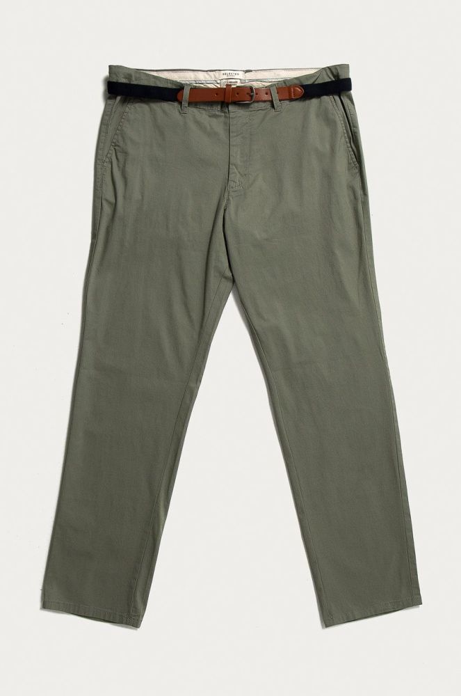 Штани Selected Homme чоловічі облягаюче колір зелений