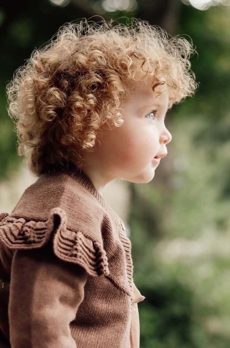 Дитячий бавовняний кардиган That's mine колір коричневий легкий