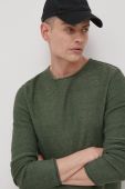Светр Solid чоловічий колір зелений легкий (1979021)