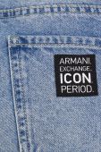 Джинсові шорти Armani Exchange жіночі однотонні середня посадка колір блакитний