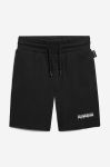 Дитячі бавовняні шорти Napapijri колір чорний однотонні регульована талія