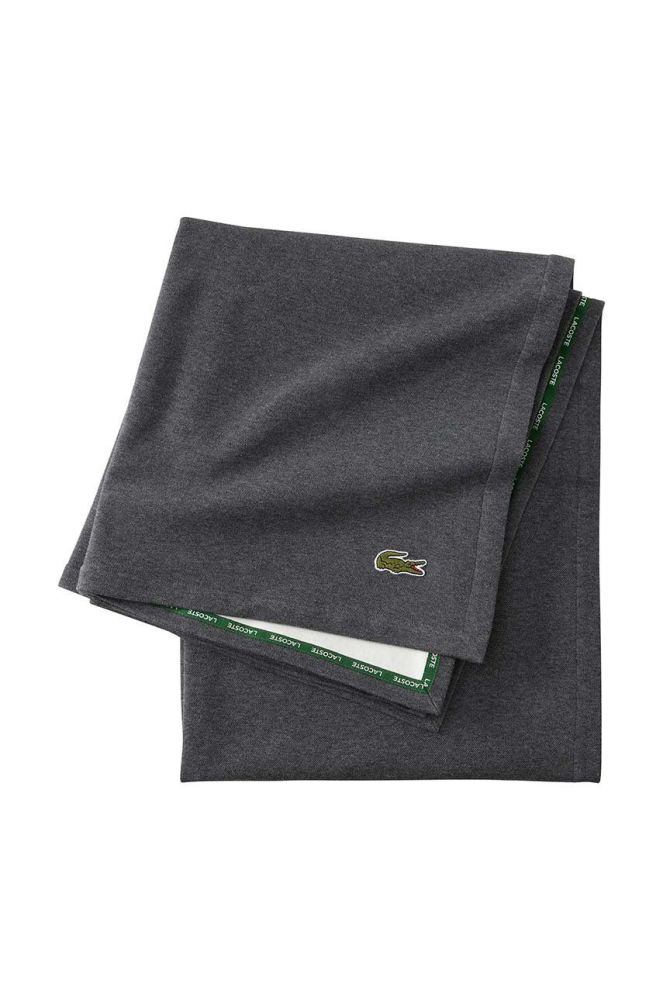 Бавовняне покривало Lacoste колір сірий (2950682)