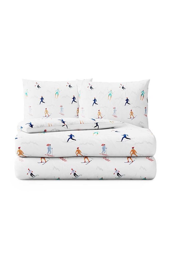 Бавовняний постільний комплект 200x200/80x80 cm колір білий