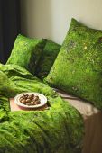 Бавовняний постільний комплект Foonka Mech 160x200 / 70x80 см колір зелений