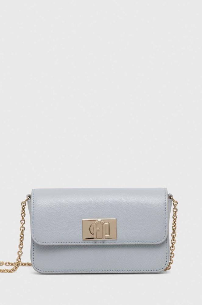 Шкіряна сумочка Furla колір блакитний (3337669)