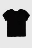 Дитяча бавовняна футболка United Colors of Benetton колір чорний однотонний (3387601)