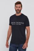 Футболка Armani Exchange чоловіча колір синій з принтом