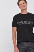 Футболка Armani Exchange чоловіча колір чорний з принтом