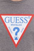 Футболка Guess чоловіча колір сірий з принтом