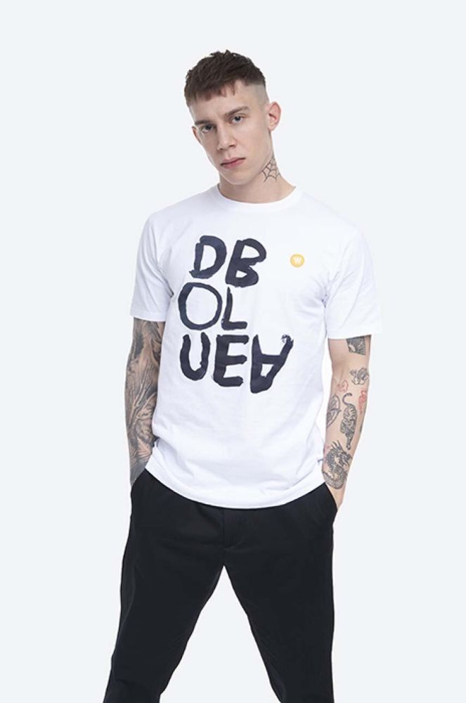 Бавовняна футболка Wood Wood Ace T shirt колір білий з принтом 10115705.2222-BRIGHTW