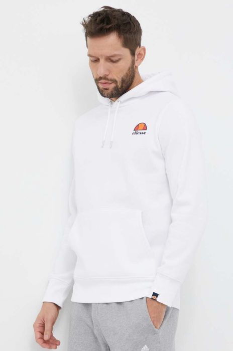 Кофта Ellesse чоловіча колір білий з капюшоном з принтом shs02216-athlGREY