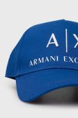 Бавовняна шапка Armani Exchange колір чорний з аплікацією (3098241)