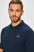 Бавовняне поло Kappa колір синій з аплікацією