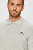 Бавовняне поло Kappa колір сірий з аплікацією