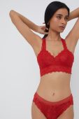 Бюстгальтер Dkny колір червоний мереживо гладкий (1965664)