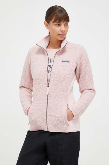 Кофта Columbia жіноча колір рожевий однотонна