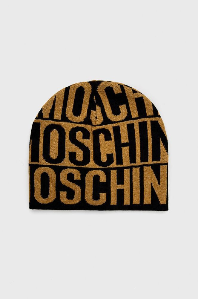 Шапка Moschino вовна колір жовтий