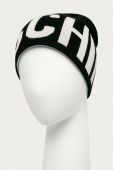 Шапка Moschino колір чорний з тонкого трикотажу вовна (615966)