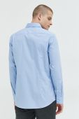 Сорочка HUGO чоловіча колір синій slim класичний комір (2868529)