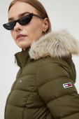 Пухова куртка Tommy Jeans жіноча колір зелений зимова (3480924)