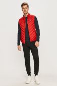 Пухова безрукавка EA7 Emporio Armani чоловіча колір червоний перехідний
