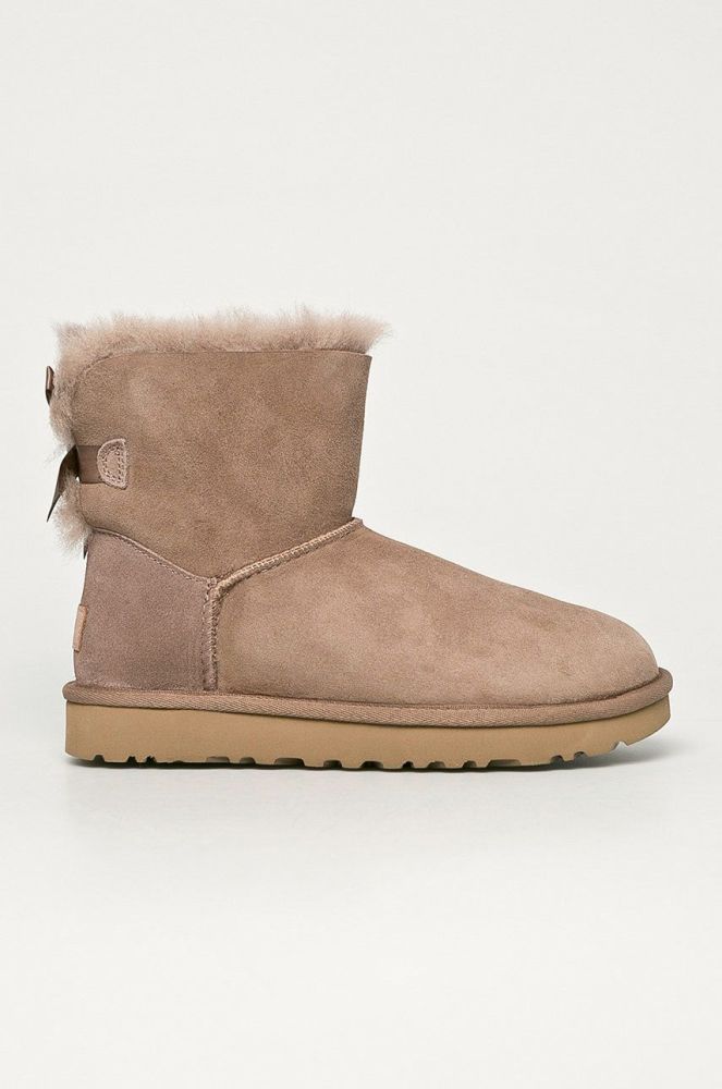 UGG - Замшеві чоботи Mini Bailey Bow II колір коричневий
