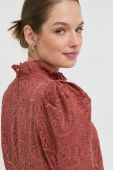 Блузка Ivy Oak жіноча колір бордовий гладка