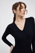 Spanx - Лонгслів моделюючий SLEEVE V-NECK BODYSUIT колір чорний (1798204)