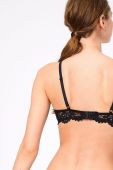 Бюстгальтер Etam колір чорний мереживо гладкий (1778117)