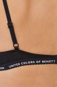 Бюстгальтер United Colors of Benetton колір чорний з бавовни гладкий