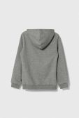 Дитяча кофта Puma колір сірий з капюшоном з принтом