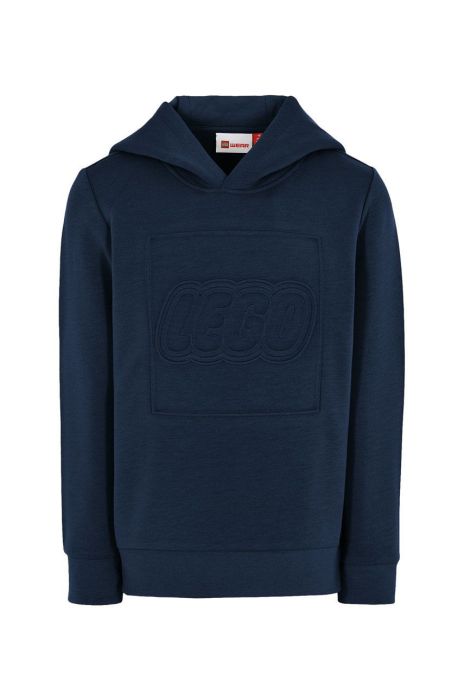 Дитяча кофта Lego Wear колір синій з капюшоном з аплікацією