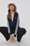 Кофта adidas жіноча колір синій гладка