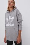 Бавовняна кофта adidas Originals жіноча колір сірий з принтом H33589-MGREYH