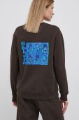 Кофта HUF жіноча колір коричневий з принтом