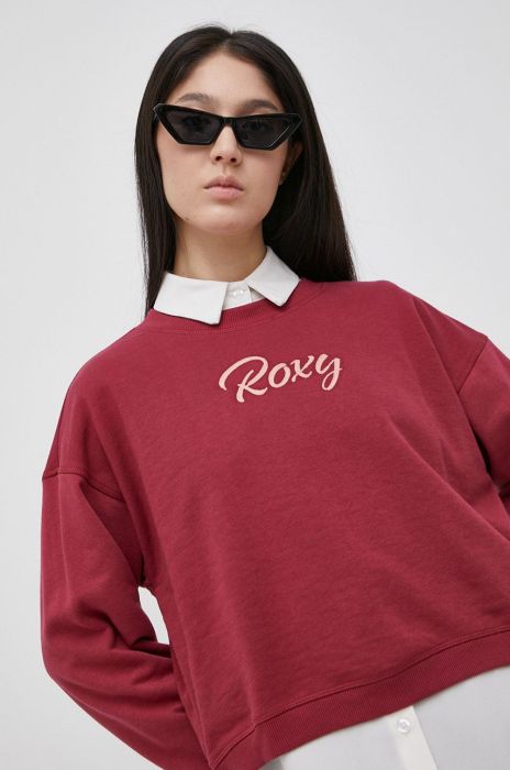 Кофта Roxy жіноча колір бордовий з аплікацією