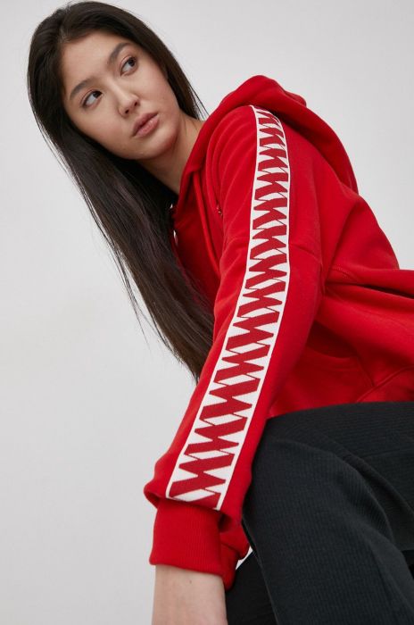 Бавовняна кофта Superdry жіноча колір червоний з аплікацією