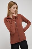 Спортивна кофта Houdini Power колір коричневий з капюшоном однотонна
