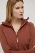 Спортивна кофта Houdini Power колір коричневий з капюшоном однотонна