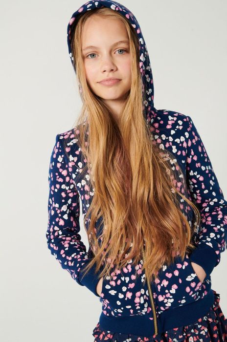 Дитяча кофта Femi Stories Zippa колір синій візерунок