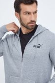 Кофта Puma чоловіча колір сірий з капюшоном однотонна