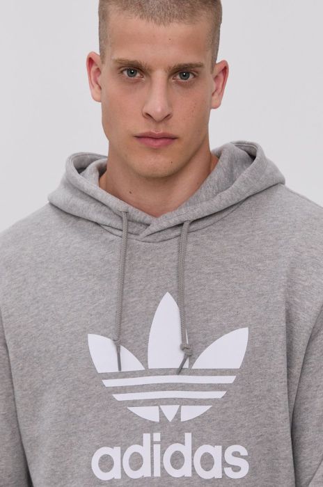 Бавовняна кофта adidas Originals чоловіча колір сірий з принтом H06669-MGREY/WHT