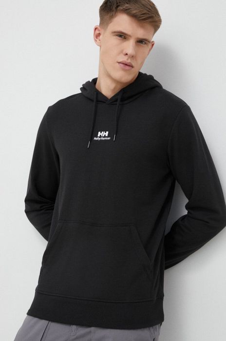 Кофта Helly Hansen чоловіча колір чорний з капюшоном однотонна 53582-591