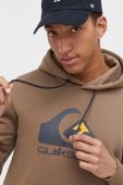 Кофта Quiksilver чоловіча колір коричневий з капюшоном з принтом