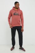 Кофта Quiksilver чоловіча колір бордовий з капюшоном з принтом (2957027)
