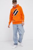 Бавовняна кофта Superdry чоловіча колір помаранчевий з аплікацією