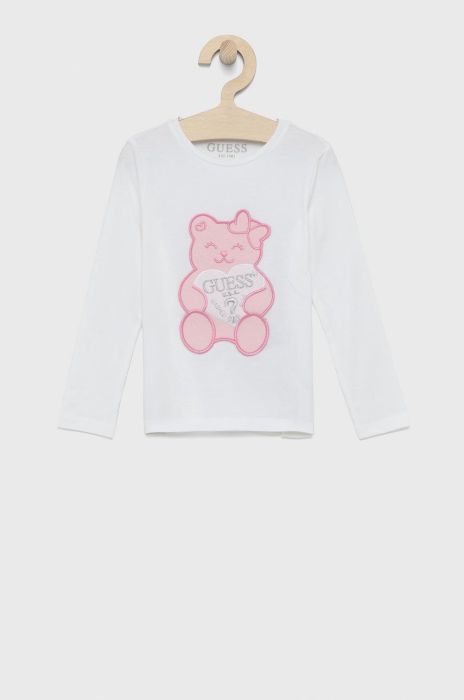 Дитячий лонгслів Guess колір білий (1588363)
