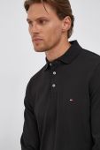 Лонгслів Tommy Hilfiger чоловічий колір чорний гладкий
