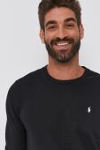 Лонгслів Polo Ralph Lauren чоловічий колір чорний гладкий